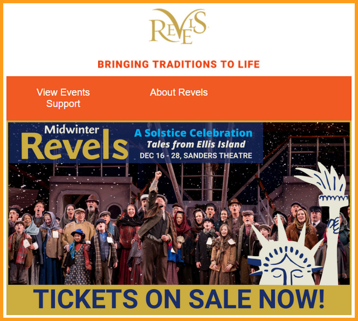 'Christmas Revels', Cambridge, MA, 2022 Have YOU Got Your Tickets? I