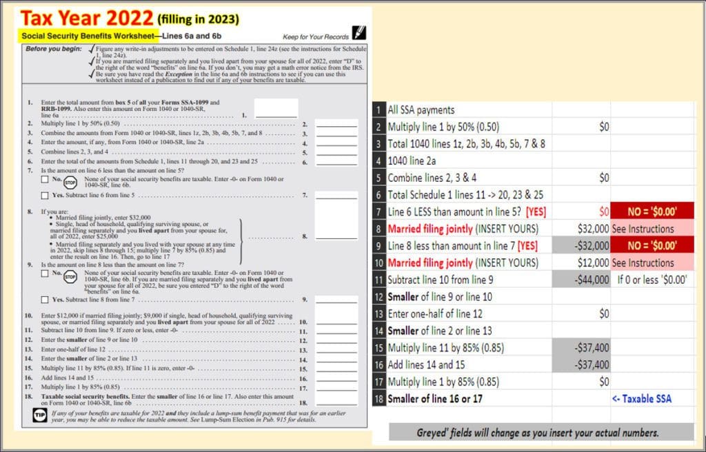 'Social Security Benefits' Worksheet for Tax Year 2022 A Basic